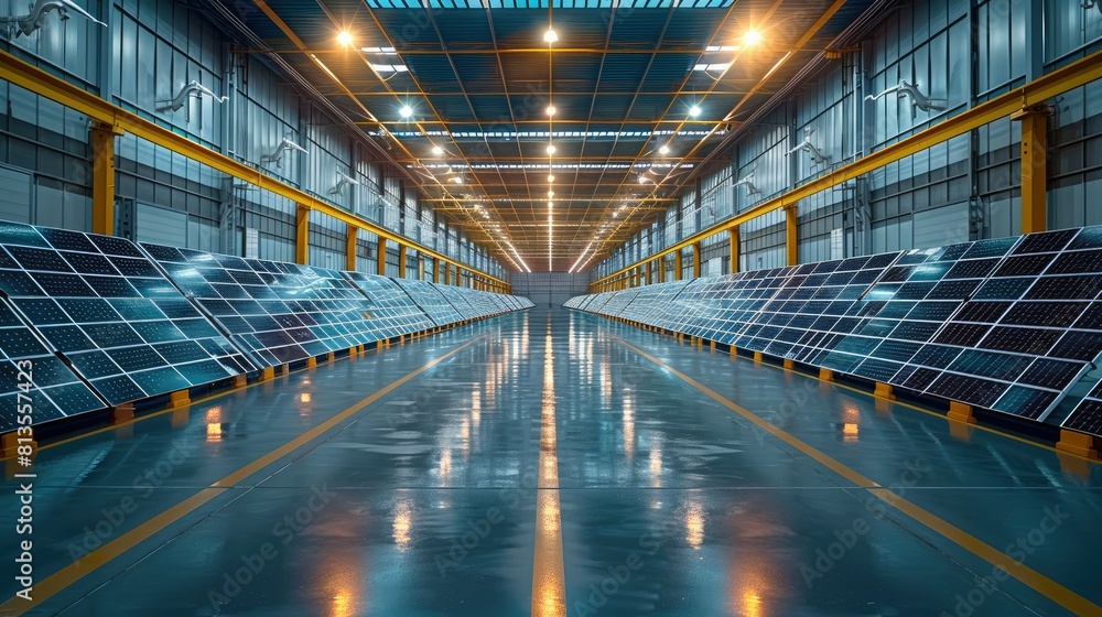 Leinwandbilder solar panels and energy-efficient automation technology highlight the environmental attributes of th