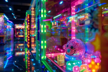 Bring the excitement of the arcade to life with a stunning glass rendition of the claw machine