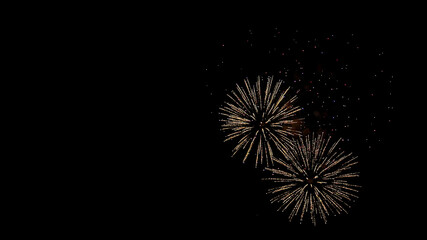 Spectacular white fireworks bursting against a dark night sky, ideal for New Year's Eve, Fourth of July, or celebratory background themes