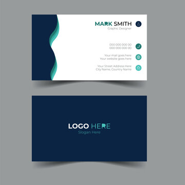 Creative wavy modern business card design with luxury look, minimal ready to print design