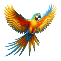 Fototapeta premium a macau bird flying, transparent background, animal set