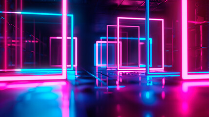 colorful lights neon abstract background with bokeh lights