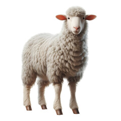 Fototapeta premium a sheep standing, transparent background, animal set