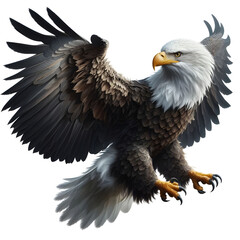 Obraz premium a stunning bald eagle, transparent background, animal set