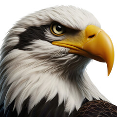 Obraz premium a stunning bald eagle, transparent background, animal set