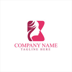  design template in trendy linear style - woman's face - abstract emblem for cosmetics and beauty products