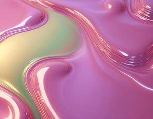 Colorful Organic Flowing Background with Shiny Surface Illusionism