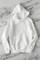 White hoodie mockup isolated on white background