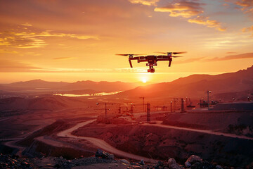 Drones  used in construction and infrastructure projects, surveying, and monitoring progress construction industries