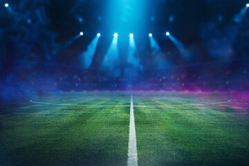 textured soccer game field - center, midfield © Igor Link