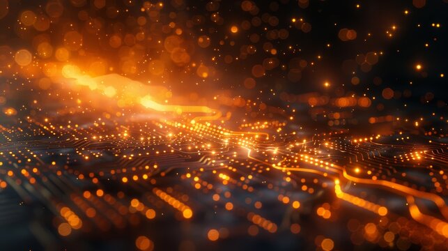 abstract technology background gold