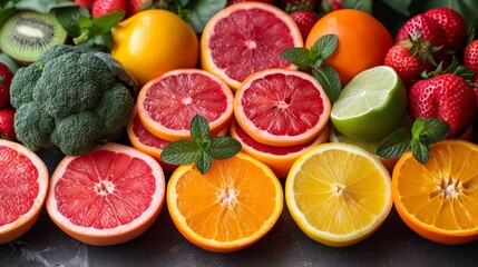 Vitamin C Include citrus fruits, bell peppers, strawberries, and broccoli for immune AI generated