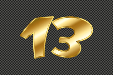 Gold gradient number 13