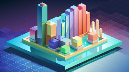 Fototapeta premium Stock graph and financial chart. Analyze stock market finance volume of stock market with Graph and chart holograph technology. 