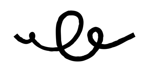 Obraz premium Dry brush mark, pencil squiggle and scribble. Hand drawn vector crayon various line, spiral and doodle. Black rough highlighter, chalk stroke, pencil divider. 