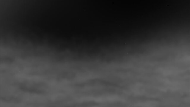 3D cloud smoke gas vapor mist haze fog on starry night time space universe background animation motion graphics vfx gradient particle colour dark grey