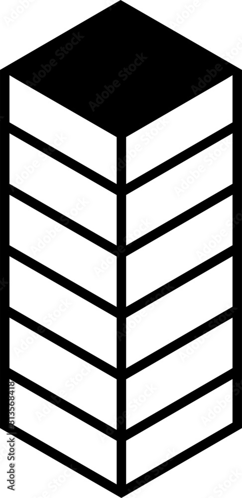 Poster abstract black and white geometric design element. three dimensional shape.