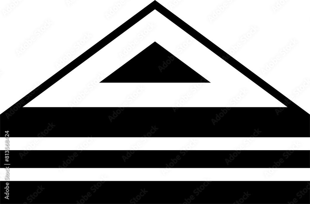 Poster abstract black and white geometric design element. three dimensional shape.