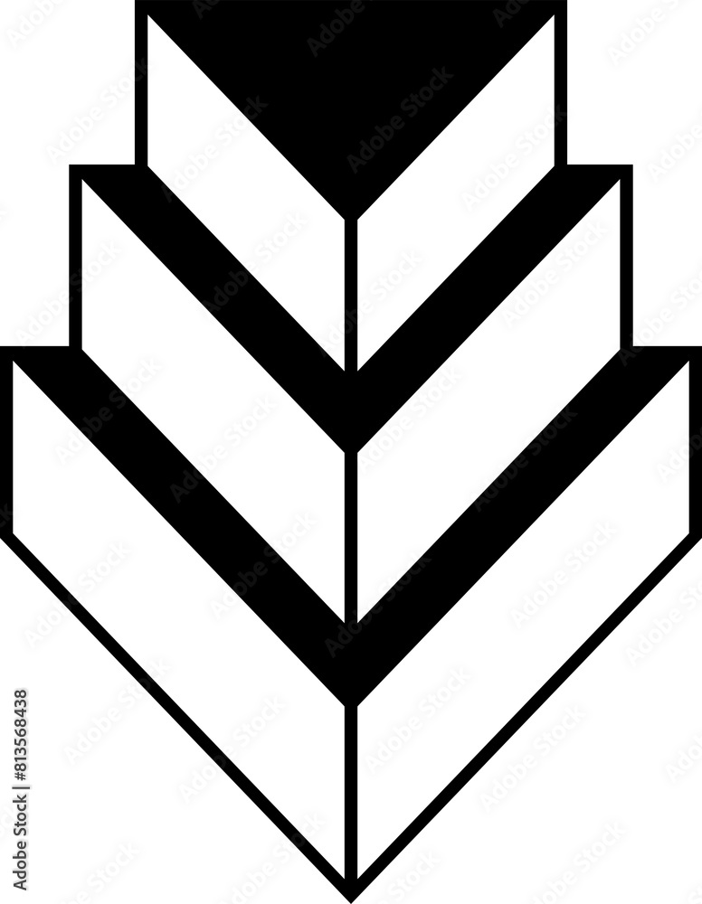 Poster abstract black and white geometric design element. three dimensional shape.