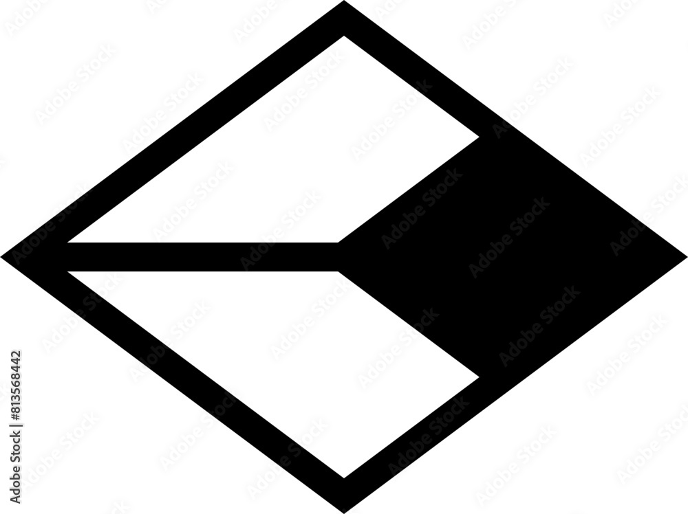 Poster abstract black and white geometric design element. three dimensional shape.