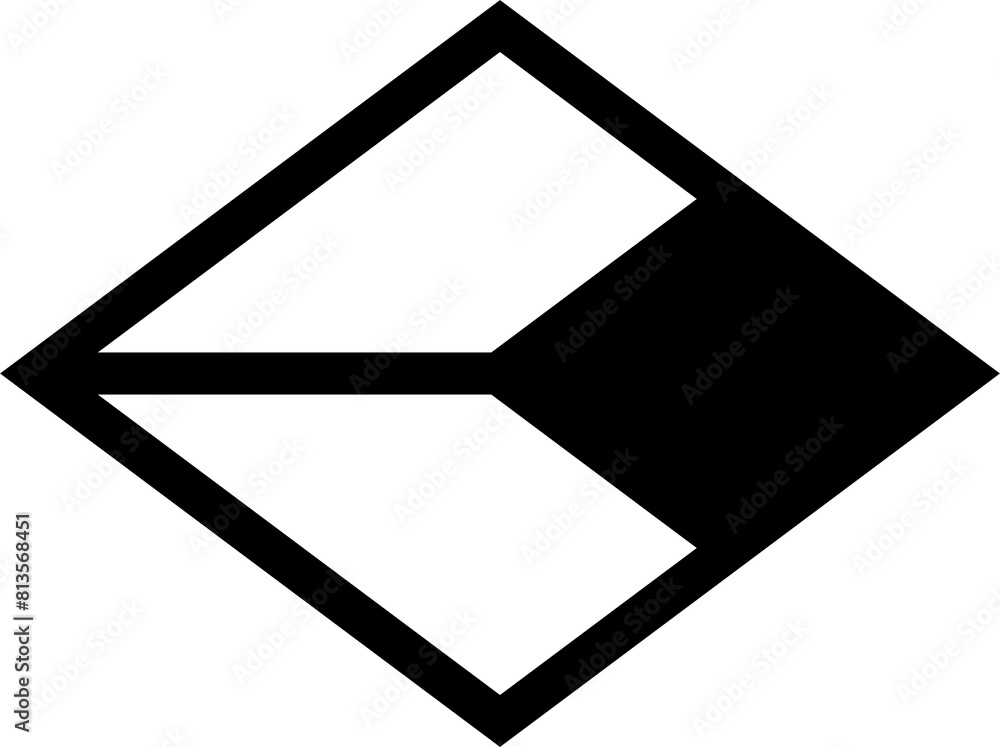 Poster abstract black and white geometric design element. three dimensional shape.