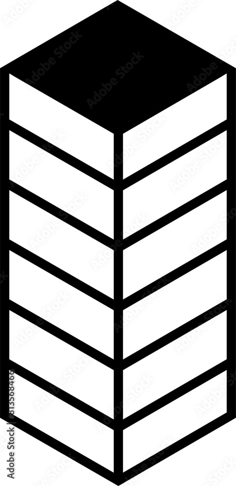 Aufkleber abstract black and white geometric design element. three dimensional shape.