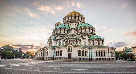 Naklejka premium Beautiful shot of Saint Alexander Nevsky Cathedral in Sofia, Bulgaria