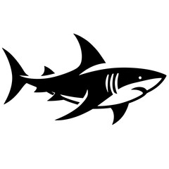 The shark silhouette is simple and elegant