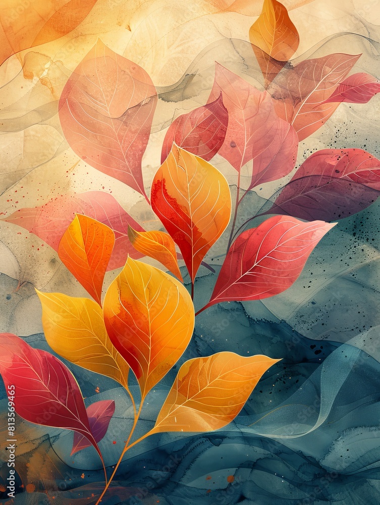 Poster muted pastel design in a sophisticated soft colors banner, blending tranquil design and muted color 