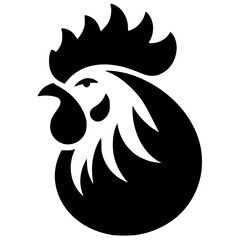 Simple chicken logo silhouette