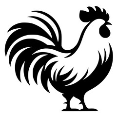 Simple chicken logo silhouette