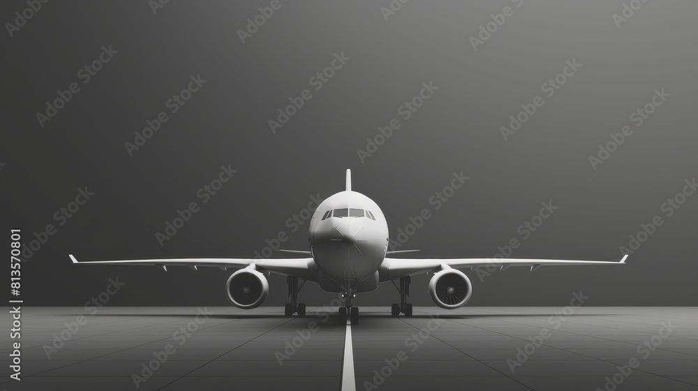 Aufkleber conceptual flight flat design front view innovation in travel theme 3d render monochromatic color sc