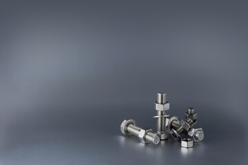 Set of screws of different types, allen, grade 5, car screw