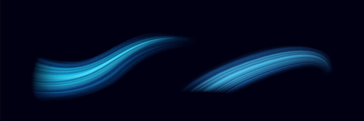 White glowing shiny lines effect vector background. Luminous white lines of speed. Light glowing effect. Light trail wave, fire path trace line and incandescence curve twirl.