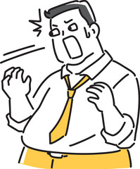 目が飛び出るほど驚く太ったビジネスマン