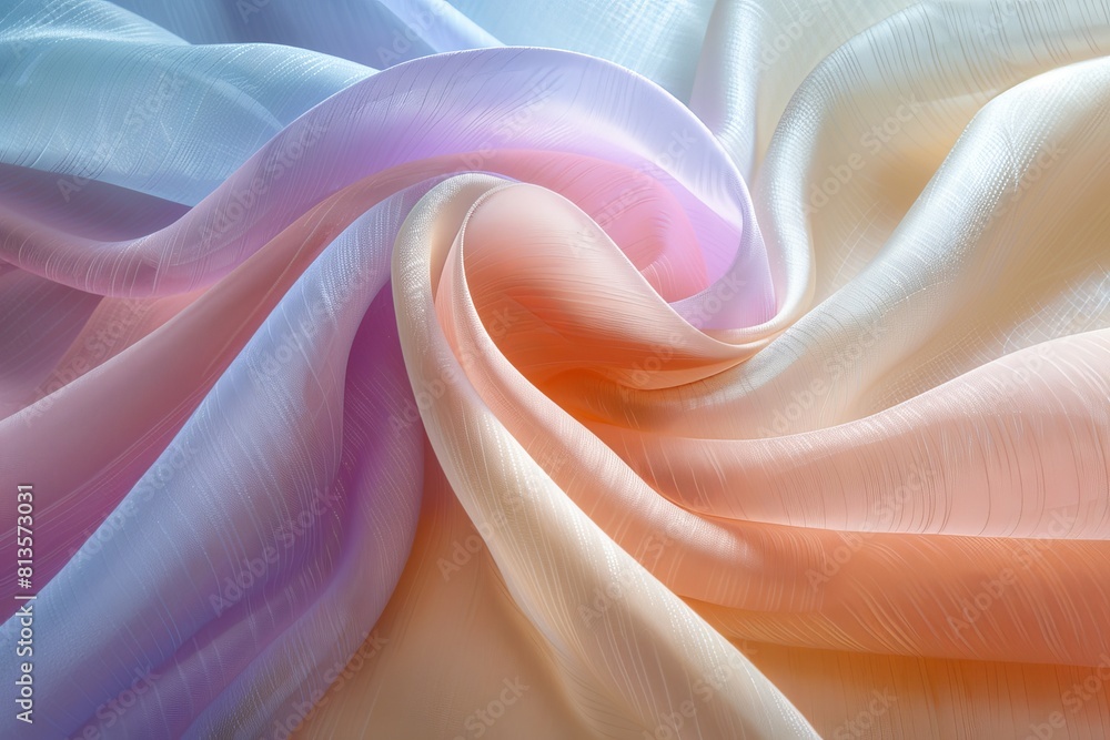 Poster soft pastel hues display understated elegance in muted graphic design with a subdued color scheme