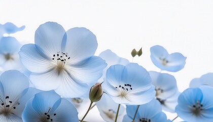 Blue Nemophila in isolated white background