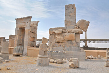 Panorama of the ruins of Persepolis in Iran