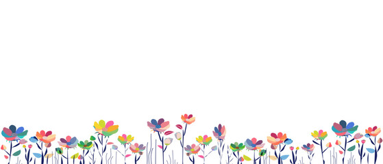 Vector design of a floral banner isolated on a white background with space for text