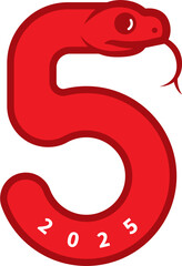 Chinese New Year 2025 with snake zodiac symbolic icon greeting card design concept 