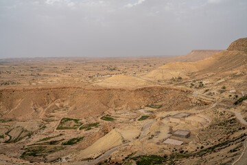 Dahar, southern Tunisia, turns green after the rains