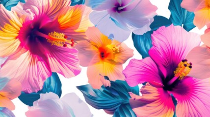 Fototapeta premium background with a pattern of colored flowers