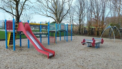 Empty playground in a city