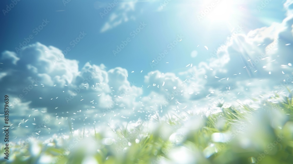 Poster Cloudless sky background. Depth of field. Bokeh. Clean and bright. Generative AI.