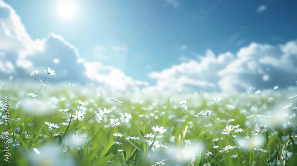 Poster Cloudless sky background. Depth of field. Bokeh. Clean and bright. Generative AI.