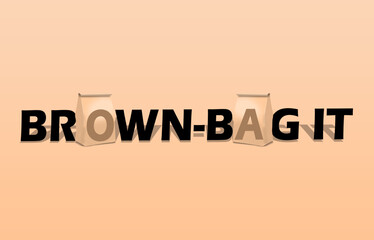 National Brown-Bag It Day event banner. Bold text with two brown paper bags on light brown background to celebrate on May 25th