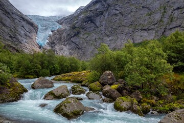 River in the mountains in summer