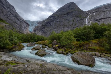 River in the mountains in summer