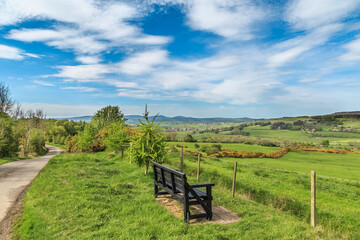 Northumberland National Park with the Scottish borders in the background