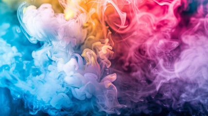 Fototapeta premium Exploring a Vibrant Vape Club Diverse Flavors, Aromatic Clouds, and smoke. Concept Vape Flavors